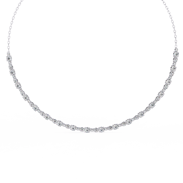 Classic Round and Oval Diamond Necklace