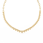 Yellow Gold Crescendo Three-Prong Diamond Tennis Necklace