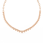 Rose Gold Crescendo Three-Prong Diamond Tennis Necklace