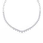 White Gold Graduated Riviera Diamond Necklace with Chain