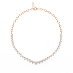 Rose Gold Crescendo Three-Prong Diamond Tennis Necklace