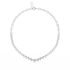 White Gold Graduated Riviera Diamond Necklace with Chain