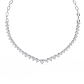 White Gold Graduated Riviera Diamond Necklace with Chain