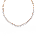 Rose Gold Crescendo Three-Prong Diamond Tennis Necklace