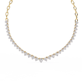 Yellow Gold Crescendo Three-Prong Diamond Tennis Necklace
