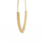 Yellow Gold Crescendo Three-Prong Diamond Tennis Necklace