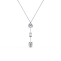 White Gold Three-Stone Mixed-Cut Diamond Drop Necklace