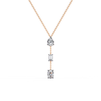 Rose Gold Trinova Multi-Shape Drop Diamond Necklace