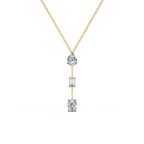 Yellow Gold Trinova Multi-Shape Drop Diamond Necklace