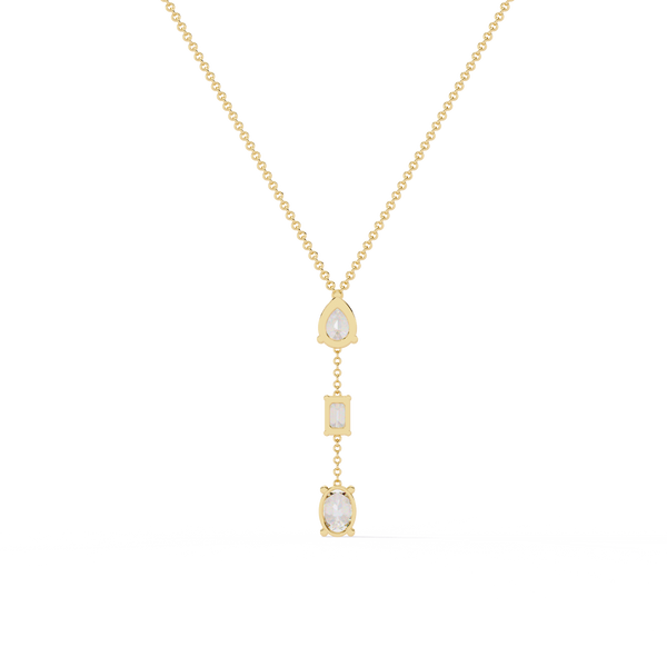 Yellow Gold Trinova Multi-Shape Drop Diamond Necklace
