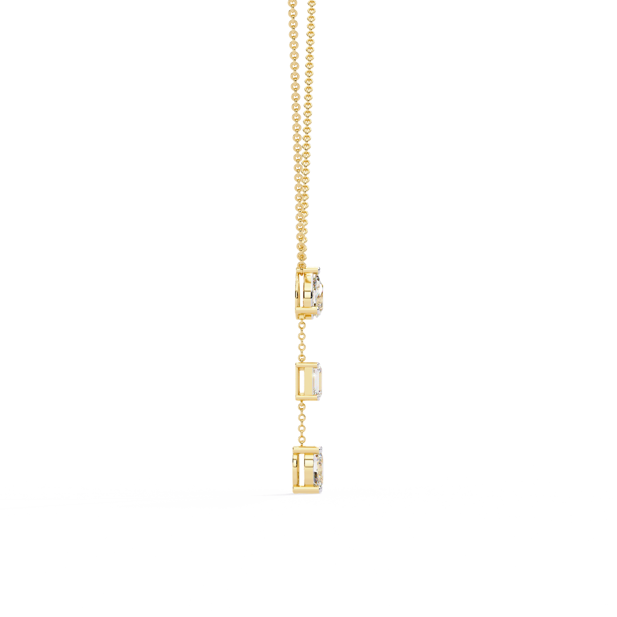 Yellow Gold Trinova Multi-Shape Drop Diamond Necklace