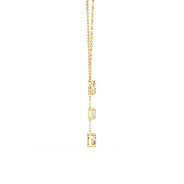 Yellow Gold Trinova Multi-Shape Drop Diamond Necklace