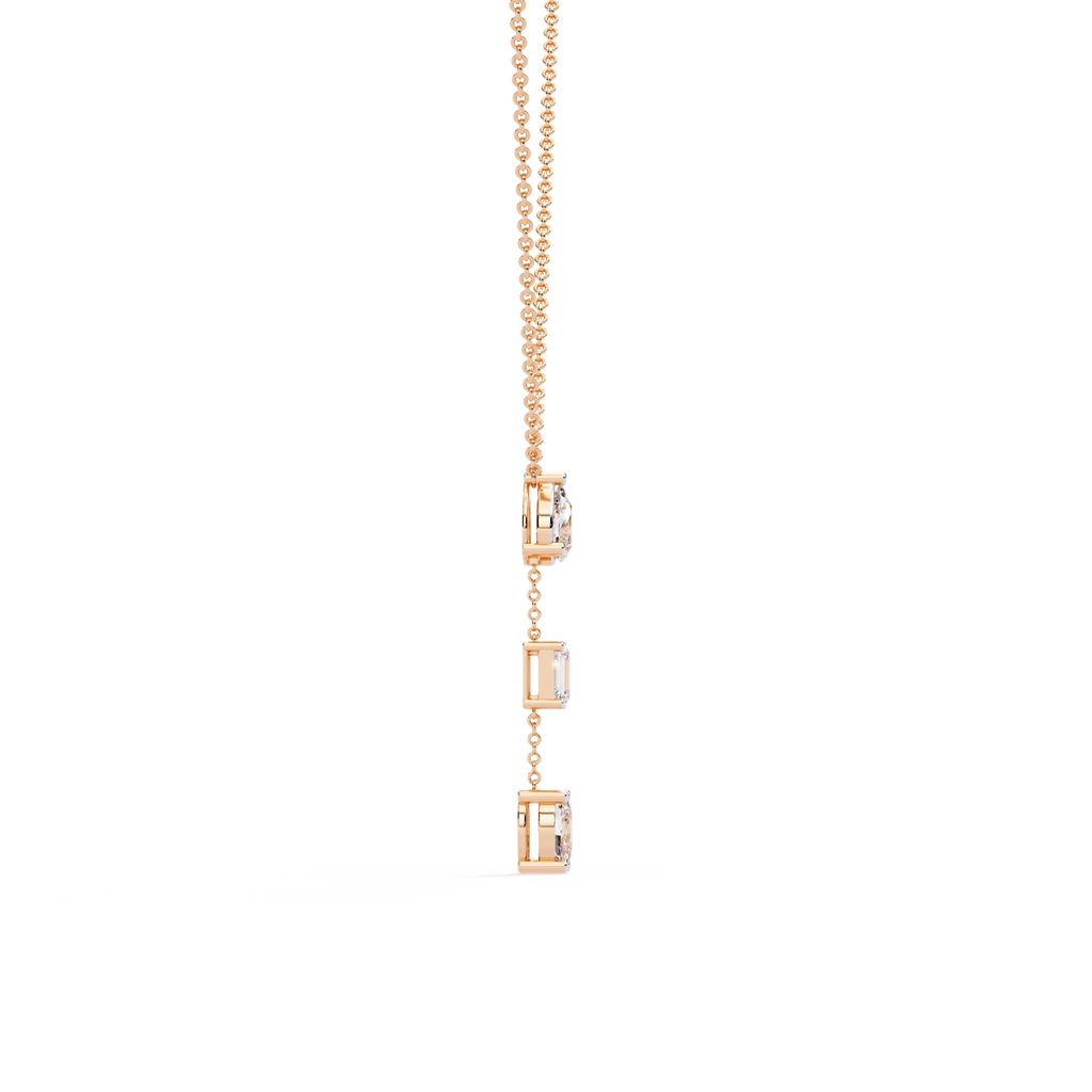 Rose Gold Trinova Multi-Shape Drop Diamond Necklace