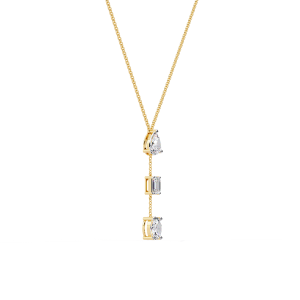 Yellow Gold Trinova Multi-Shape Drop Diamond Necklace