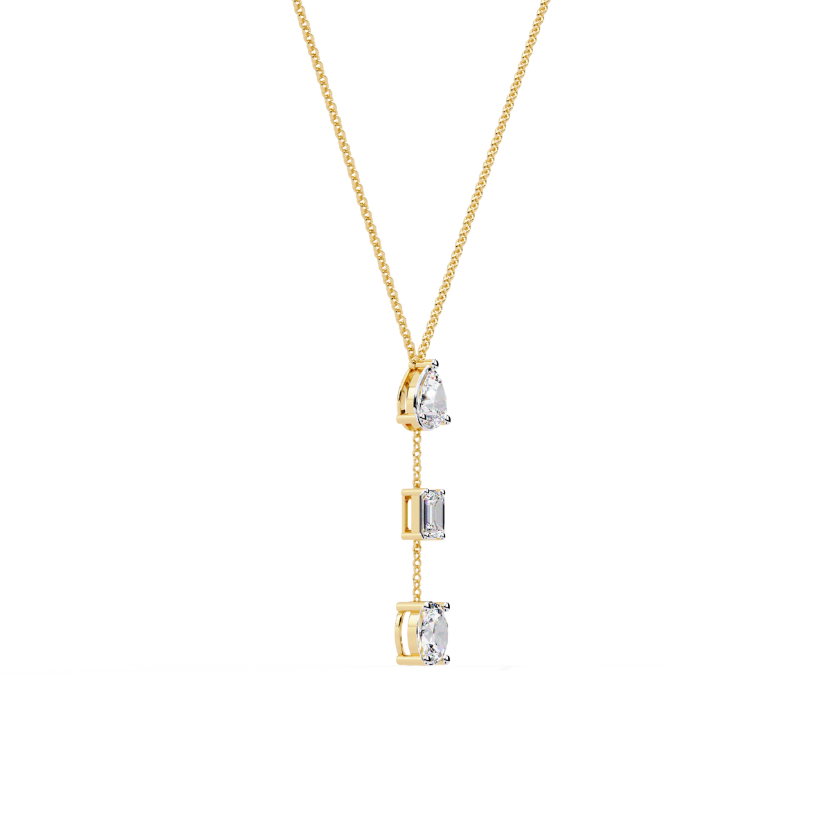 3 Diamond Drop Necklace