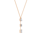 Rose Gold Trinova Multi-Shape Drop Diamond Necklace