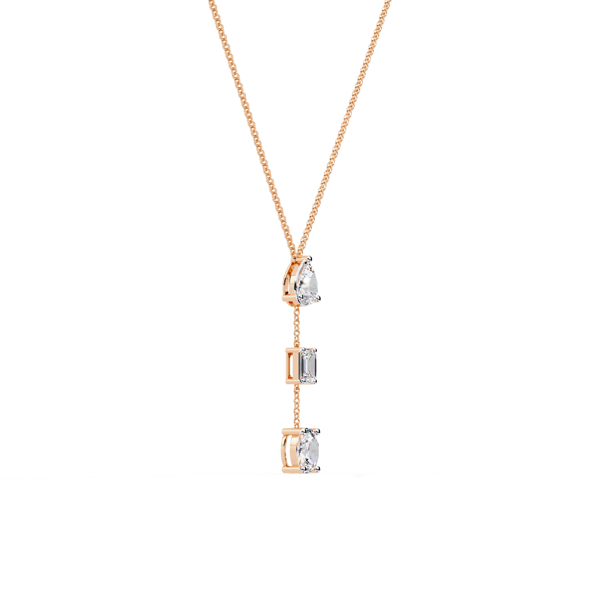 3 Diamond Drop Necklace