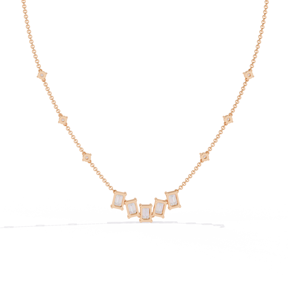 Emerald Cascade Natural Diamond Necklace