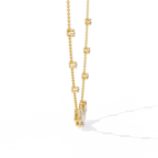 Yellow Gold Empress Emerald Cut Station Diamond Necklace