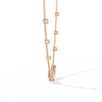 Rose Gold Empress Emerald Cut Station Diamond Necklace