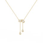 Yellow Gold Duality Pear & Emerald Drop Diamond Necklace