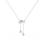 White Gold Pear & Emerald-Cut Diamond Lariat Drop Necklace