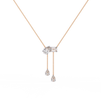 Rose Gold Duality Pear & Emerald Drop Diamond Necklace