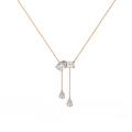 Rose Gold Duality Pear & Emerald Drop Diamond Necklace