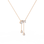 Rose Gold Duality Pear & Emerald Drop Diamond Necklace