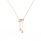 Yellow Gold Duality Pear & Emerald Drop Diamond Necklace