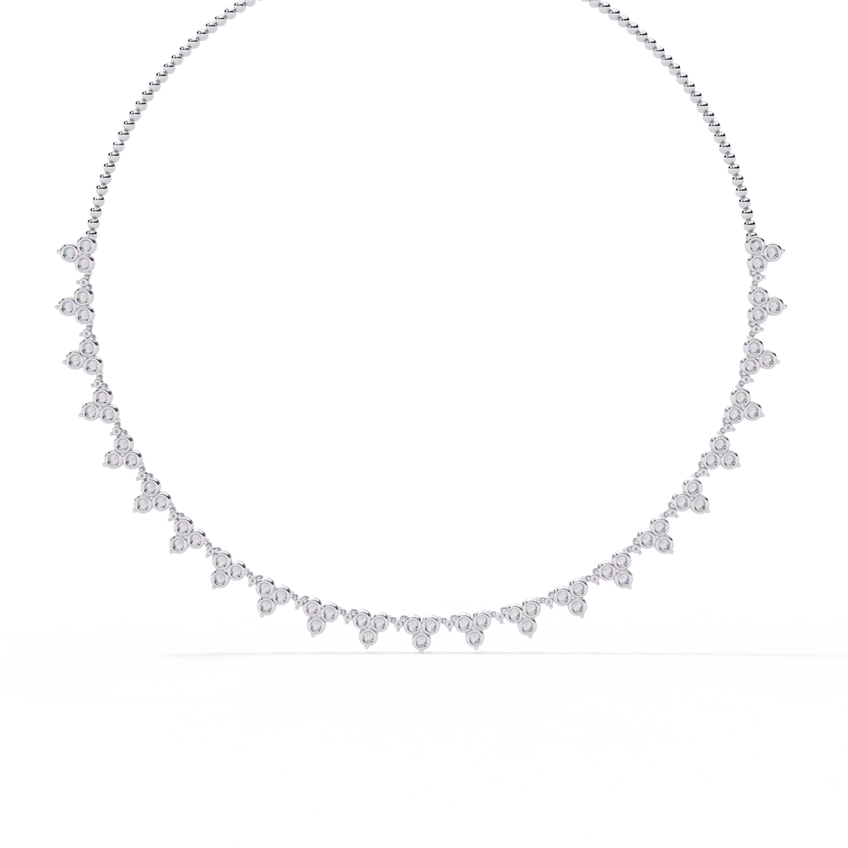 Classic Round Lab Grown Diamond curved necklace