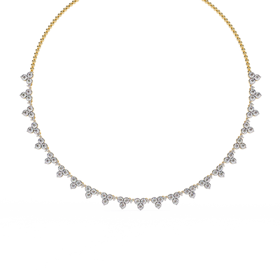 Classic Round Lab Grown Diamond curved necklace