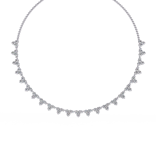 Classic Round Lab Grown Diamond curved necklace