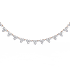 Rose Gold Trilogy Cluster Diamond Fringe Necklace