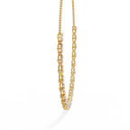Yellow Gold Trilogy Cluster Diamond Fringe Necklace
