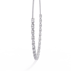 Classic Round Lab Grown Diamond curved necklace