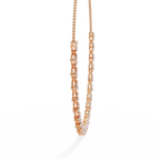 Rose Gold Trilogy Cluster Diamond Fringe Necklace