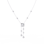 White Gold Round Solitaire Bezel Drop Necklace