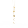 Yellow Gold Cascade Solitaire Bezel Drop Diamond Necklace