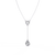 White Gold Round & Pear Bezel Lariat Drop Necklace