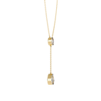 Yellow Gold Serenity Round & Pear Lariat Diamond Necklace