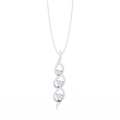 White Gold Three-Stone Twist Diamond Pendant Necklace