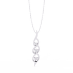 White Gold Three-Stone Twist Diamond Pendant Necklace