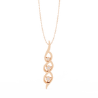 Rose Gold Helix Trio Twist Diamond Necklace