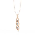 Rose Gold Helix Trio Twist Diamond Necklace