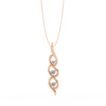 Rose Gold Helix Trio Twist Diamond Necklace