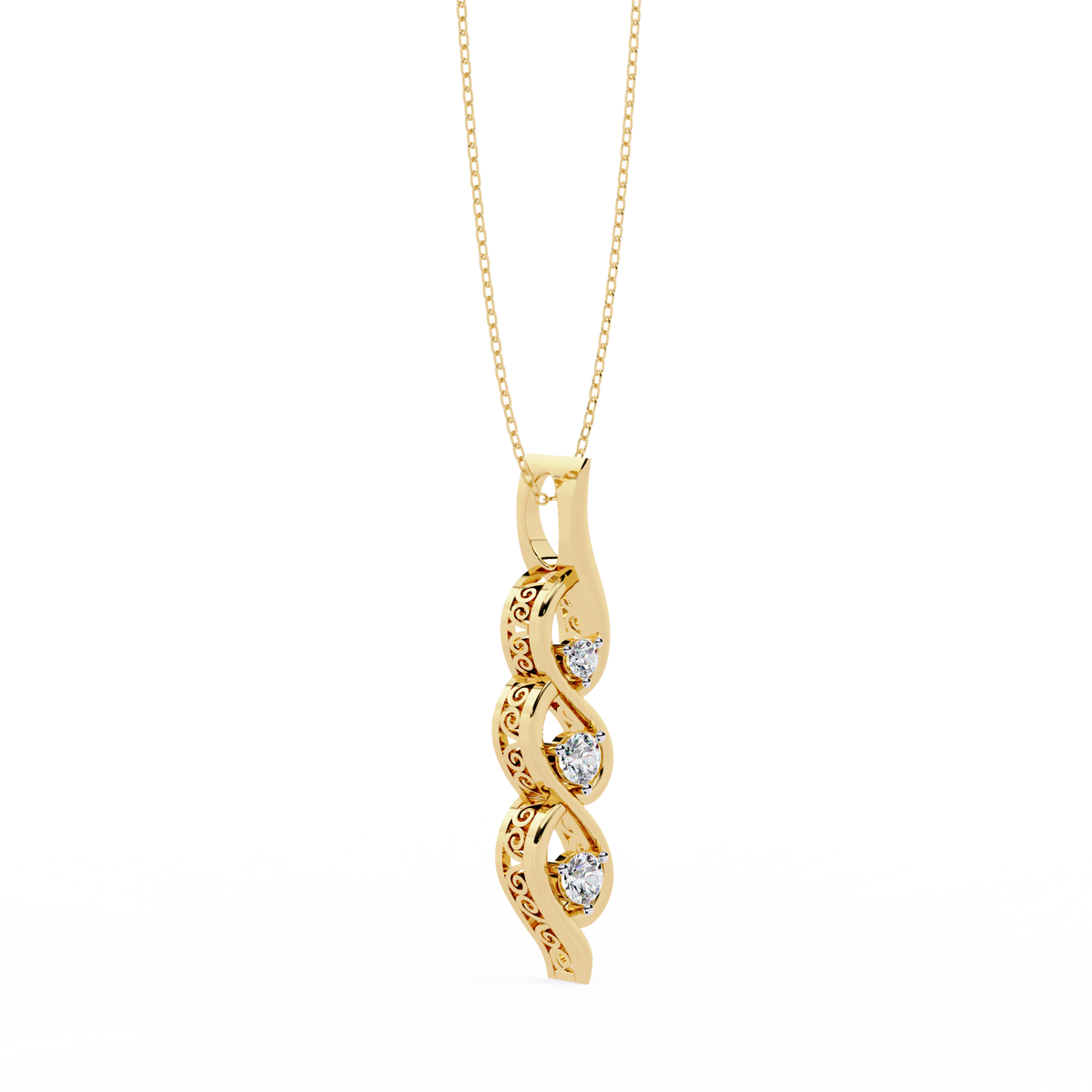 Verdant Round Diamond Necklace