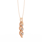 Rose Gold Helix Trio Twist Diamond Necklace