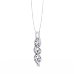 White Gold Three-Stone Twist Diamond Pendant Necklace