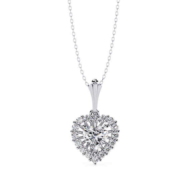 Heart Halo Diamond Pendant